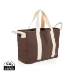 Bolsa de playa lona reciclada con acabado lavado 400 g/m2 color marrón