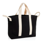 Bolsa de playa lona reciclada con acabado lavado 400 g/m2 color negro