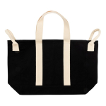 Bolsa de playa lona reciclada con acabado lavado 400 g/m2 color negro segunda vista
