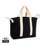 Bolsa de playa lona reciclada con acabado lavado 400 g/m2 color negro