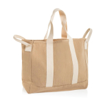 Bolsa de playa lona reciclada con acabado lavado 400 g/m2 color beige