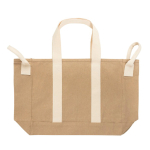 Bolsa de playa lona reciclada con acabado lavado 400 g/m2 color beige segunda vista