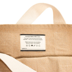 Bolsa de playa lona reciclada con acabado lavado 400 g/m2 color beige tercera vista