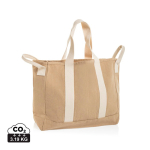 Bolsa de playa lona reciclada con acabado lavado 400 g/m2 color beige