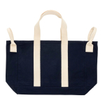 Bolsa de playa lona reciclada con acabado lavado 400 g/m2 color azul marino segunda vista