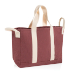 Bolsa de playa lona reciclada con acabado lavado 400 g/m2 color marrón oscuro