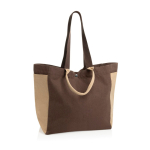 Bolsa shopper-weekender de lona reciclada y capacidad 18L 400 g/m2 color marrón