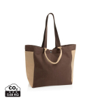Bolsa shopper-weekender de lona reciclada y capacidad 18L 400 g/m2 color marrón