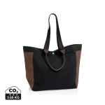 Bolsa shopper-weekender de lona reciclada y capacidad 18L 400 g/m2 color negro