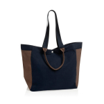 Bolsa shopper-weekender de lona reciclada y capacidad 18L 400 g/m2 color azul marino