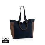 Bolsa shopper-weekender de lona reciclada y capacidad 18L 400 g/m2 color azul marino