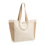Bolsa shopper-weekender de lona reciclada y capacidad 18L 400 g/m2 color blanco roto