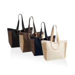 Bolsa shopper-weekender de lona reciclada y capacidad 18L 400 g/m2 color blanco roto vista general