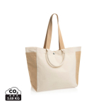 Bolsa shopper-weekender de lona reciclada y capacidad 18L 400 g/m2 color blanco roto