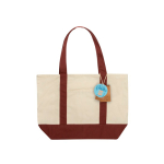 Bolsa tote de algodón reciclado con diseño mensaje 20L 350 g/m2 color burdeos segunda vista