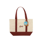 Bolsa tote de algodón reciclado con diseño mensaje 20L 350 g/m2 color burdeos vista con logo