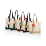 Bolsa tote de algodón reciclado con diseño mensaje 20L 350 g/m2 color burdeos vista general