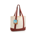 Bolsa tote de algodón reciclado con diseño mensaje 20L 350 g/m2 color burdeos