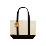 Bolsa tote de algodón reciclado con diseño mensaje 20L 350 g/m2 color negro segunda vista