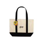 Bolsa tote de algodón reciclado con diseño mensaje 20L 350 g/m2 color negro vista con logo