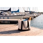Bolsa tote de algodón reciclado con diseño mensaje 20L 350 g/m2 color negro vista de ambiente