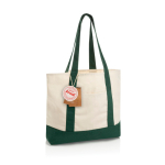 Bolsa tote de algodón reciclado con diseño mensaje 20L 350 g/m2 color verde