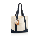 Bolsa tote de algodón reciclado con diseño mensaje 20L 350 g/m2 color azul marino