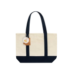 Bolsa tote de algodón reciclado con diseño mensaje 20L 350 g/m2 color azul marino segunda vista
