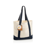Bolsa tote de algodón reciclado con diseño mensaje 20L 350 g/m2 color azul marino