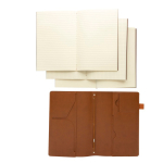 Libreta recargable con bolsillos y cierre elástico PU A5 hojas a rayas color marrón sexta vista