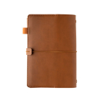 Libreta recargable con bolsillos y cierre elástico PU A5 hojas a rayas color marrón novena vista