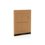 Libreta recargable con bolsillos y cierre elástico PU A5 hojas a rayas color marrón segunda vista con caja