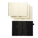Libreta recargable con bolsillos y cierre elástico PU A5 hojas a rayas color negro sexta vista