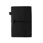 Libreta recargable con bolsillos y cierre elástico PU A5 hojas a rayas color negro novena vista