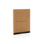 Libreta recargable con bolsillos y cierre elástico PU A5 hojas a rayas color negro segunda vista con caja