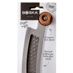 Cuchillo para pizza y queso de doble agarre de acero inoxidable Boska color plateado