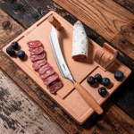 Cortador de queso con tabla DE MADERA y cuchillo extraíble Boska color marrón