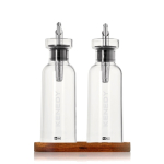 Set de dosificadores de aceite y vinagre 4 en 1 300ml AdHoc color transparente vista con logo