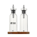 Set de dosificadores de aceite y vinagre 4 en 1 300ml AdHoc color transparente vista de impresión