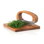 Set cocina con cuchillo basculante y tabla de cortar AdHoc RoccaVerde color marrón