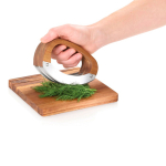 Set cocina con cuchillo basculante y tabla de cortar AdHoc RoccaVerde color marrón quinta vista