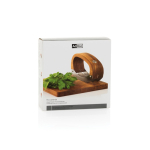 Set cocina con cuchillo basculante y tabla de cortar AdHoc RoccaVerde color marrón segunda vista con caja
