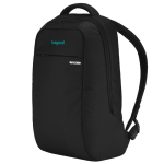 Mochila para portátil minimalista para PC 16'' Incase Icon Lite color negro vista con logo