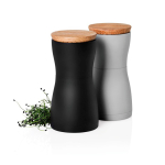 Juego de molinillos sal y pimienta con tapa antiaroma AdHoc color negro