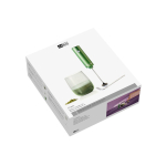Set de matcha en caja con vaso vidrio y espumador 250ml AdHoc Chado color verde vista con caja