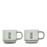 Tazas espresso de vidrio borosilicato soplado 70ml AdHoc Impact color transparente vista de impresión