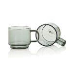 Tazas espresso de vidrio borosilicato soplado 70ml AdHoc Impact color transparente tercera vista
