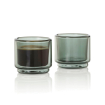 Tazas espresso apilables de doble pared vidrio 45ml AdHoc Impact color transparente segunda vista