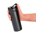 Taza térmica antigoteo de doble pared 500ml AdHoc Pulse color gris tercera vista