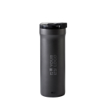 Taza térmica antigoteo de doble pared 500ml AdHoc Pulse color gris vista de impresión